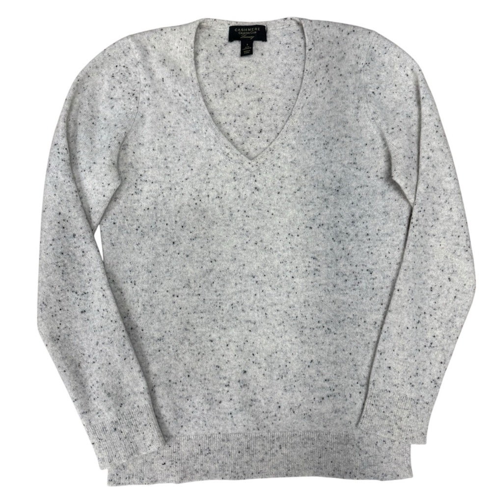 Cashmere Charter Club Sweater Size S Grey Luxury Knit Pullover Soft